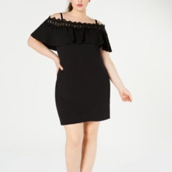 BCX Lace-Trim Off-the-Shoulder Dress Sz 3X - Picture 6 of 11